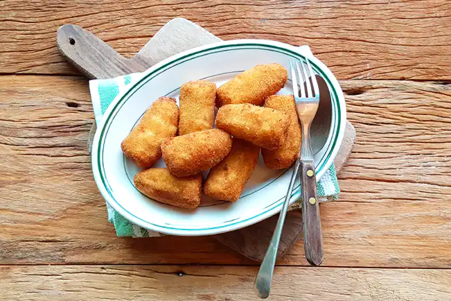 Bife à milanesa com trigo