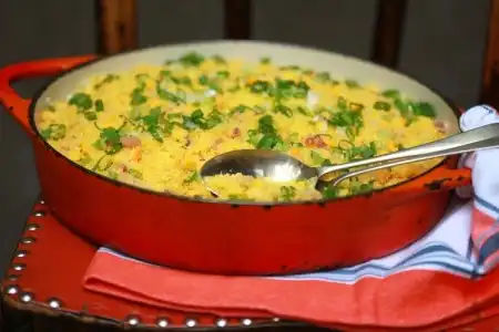 Foto da receita pronta de Paella caipira