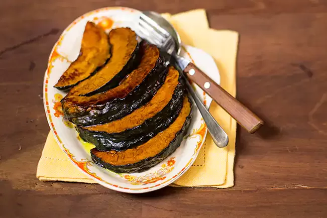 Receita de Abóbora assada com balsâmico, azeite e mel