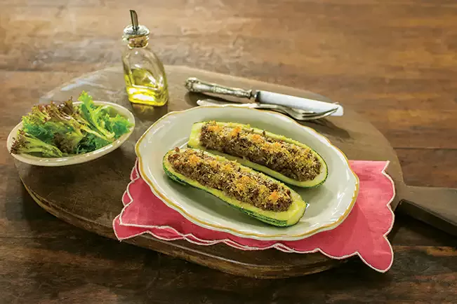 Receita de Abobrinha recheada com carne moída