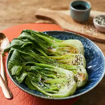 Acelga chinesa (bok choy) no vapor
