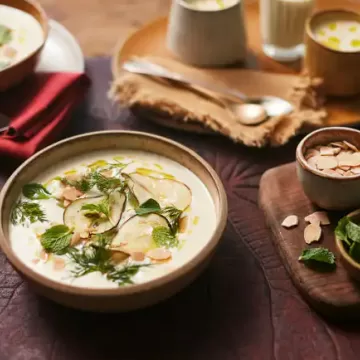 Ajo blanco (Sopa fria de pão com amêndoas e alho)