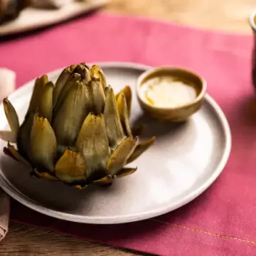 Alcachofra cozida na pressão