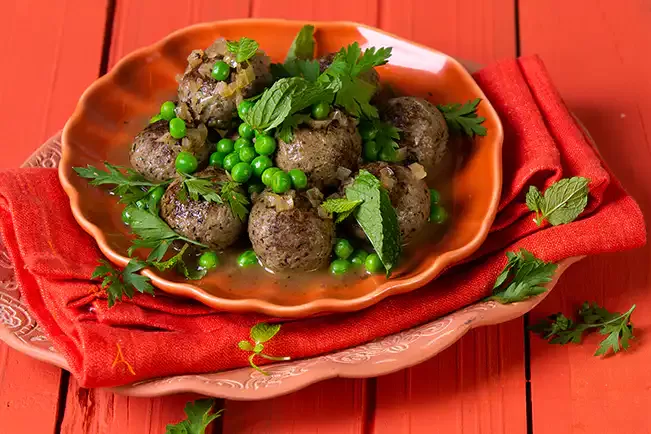 Receita de Almôndegas com ervilha e hortelã