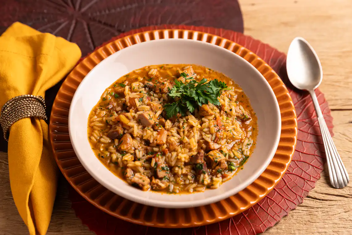 Arroz caldoso de costelinha (reaproveitamento)