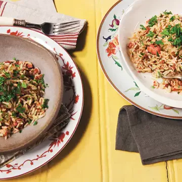 Arroz carreteiro com carne seca