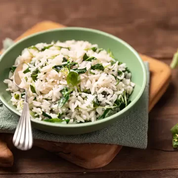 Arroz com agrião (reaproveitamento)
