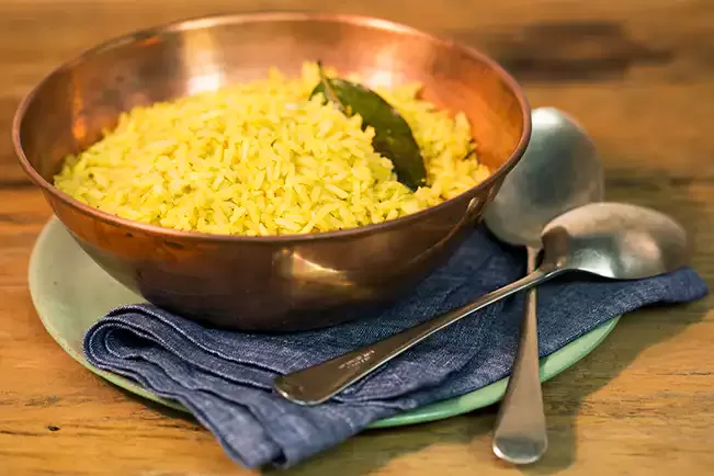 Receita de Arroz com gengibre e curry
