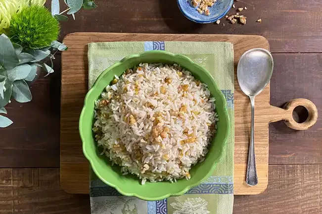 Receita de Arroz com nozes