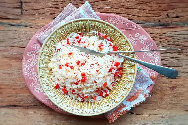 Receita de Arroz com pimentão refogado