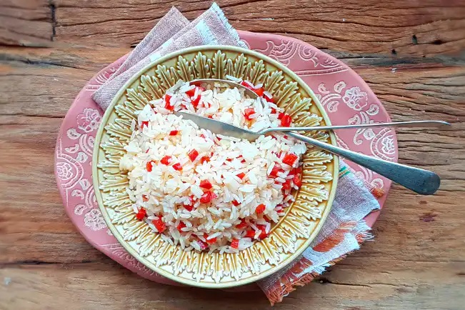 Arroz com pimentão refogado