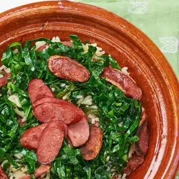 Arroz de couve com linguiça