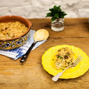 Arroz de forno com frango defumado (reaproveitamento)