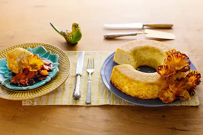 Receita de Arroz de forno com frango e flores de abacaxi
