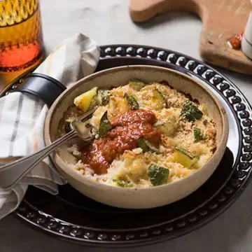Arroz de forno gratinado