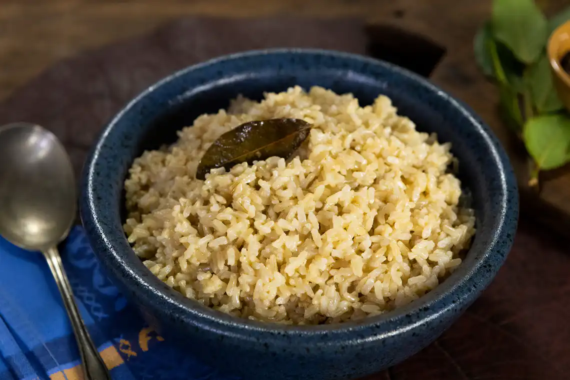 Arroz integral na pressão