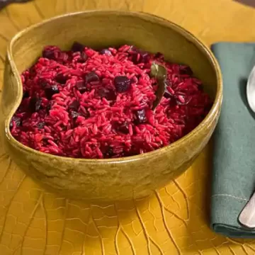 Arroz parboilizado com beterraba