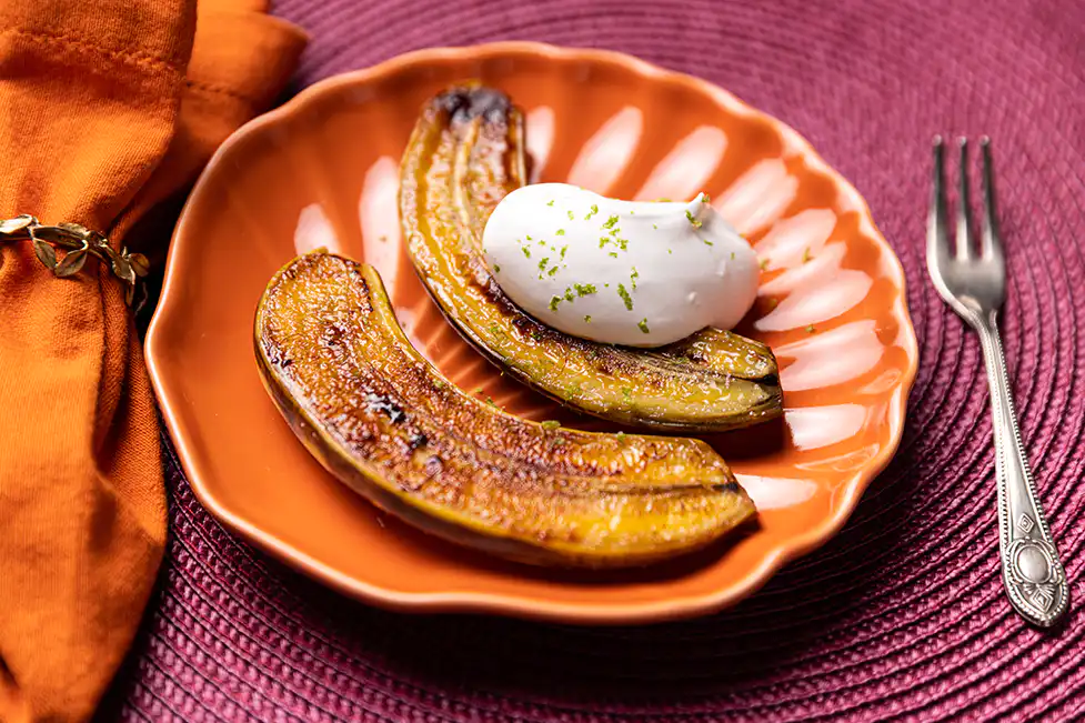 Banana dourada com merengue