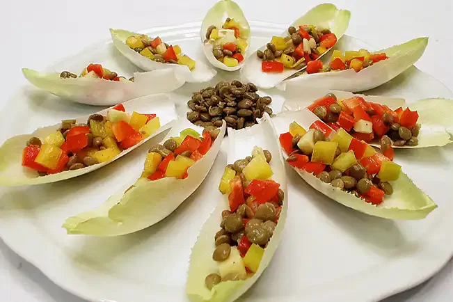Receita de Barquete de endívia e lentilha