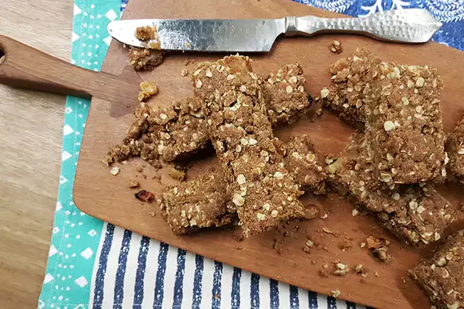 Receita de Barra de aveia e maçã