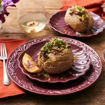 Batata assada no micro-ondas com sardinha