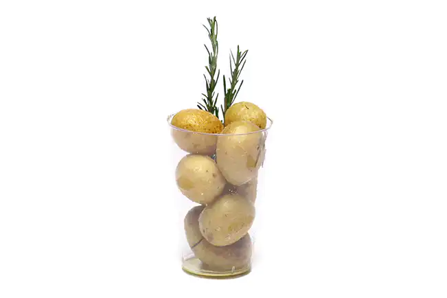 Batata bolinha assada com alecrim para crianças