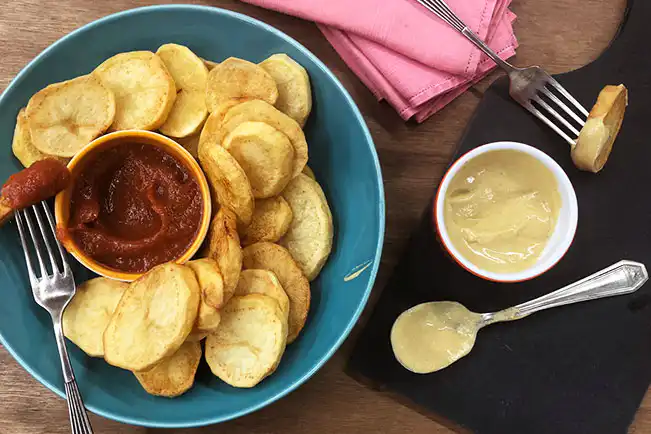 Batatas coradas