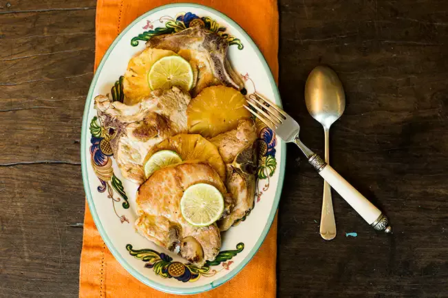 Receita de Bisteca com abacaxi grelhado