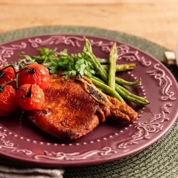 Bisteca com vagem e tomate na Air Fryer da Rita Lobo
