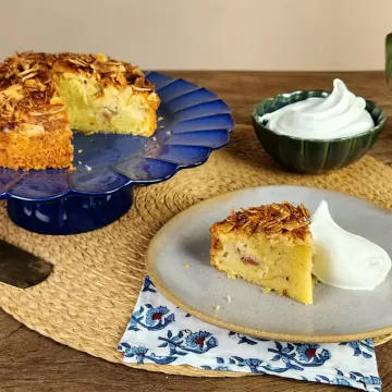 Bolo de amêndoas com maçã na Air Fryer da Rita Lobo