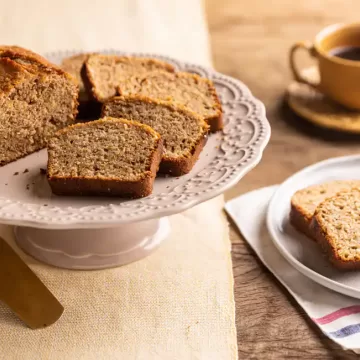 Bolo de banana com aveia