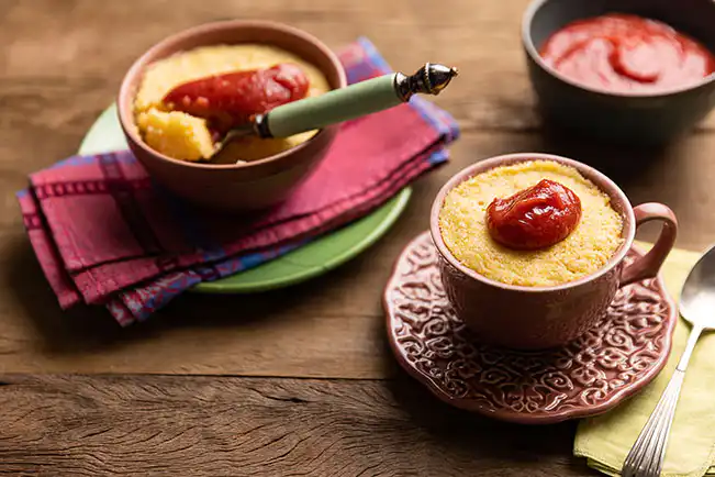 Bolo de cuscuz com coco, de micro-ondas (reaproveitamento)