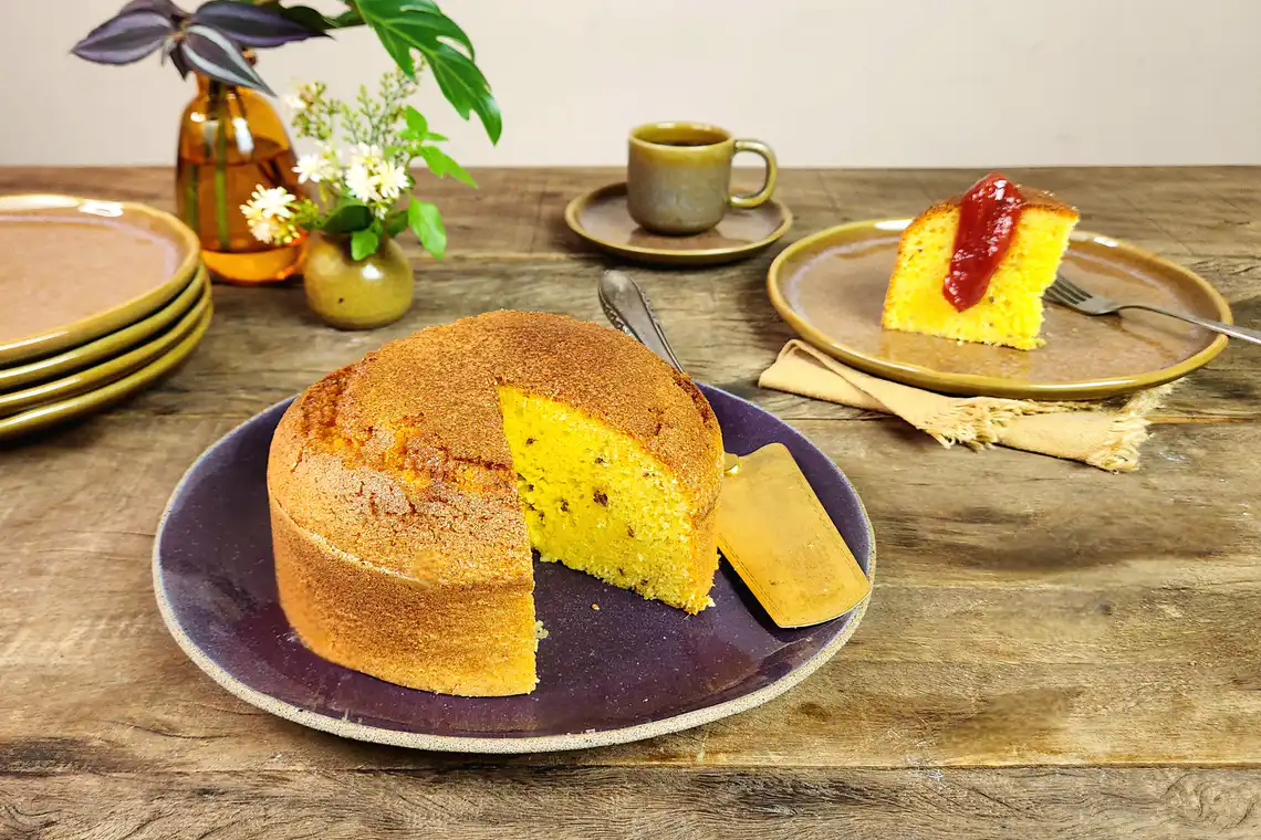 Bolo de Fubá na Air Fryer da Rita Lobo