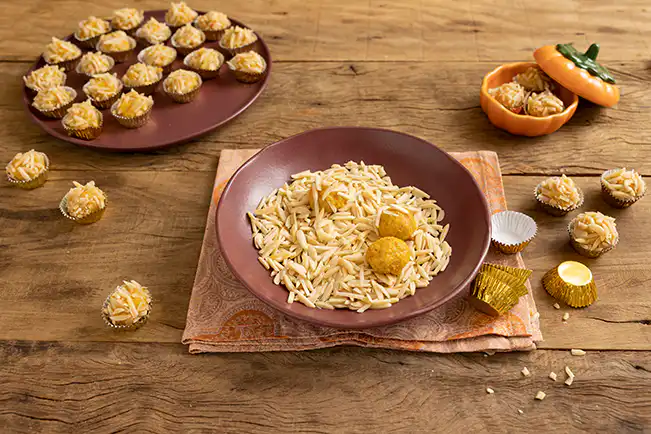 Brigadeiro de abóbora e amêndoas