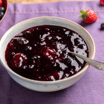 Calda de frutas vermelhas