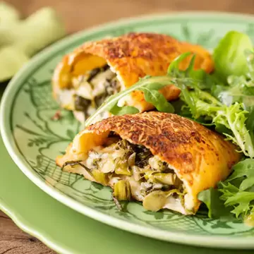Calzone de escarola com queijo