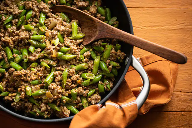 Carne moída com vagem