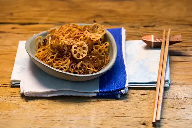 Receita de Chips de raiz de lótus