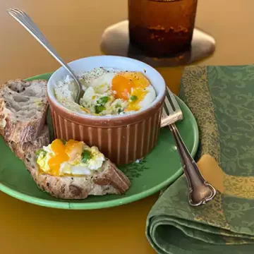 Cocotte de ervilha com ricota