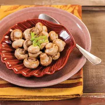 Cogumelo assado com shoyu e gengibre
