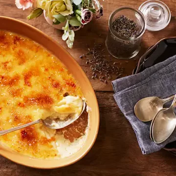 Creme brûlée com lavanda
