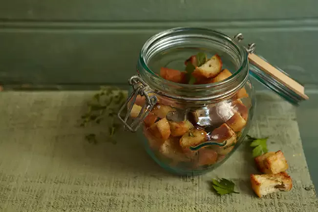 Receita de Croûtons de frigideira
