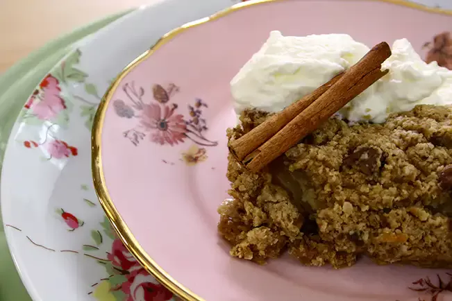 Receita de Crumble de aveia com maçã