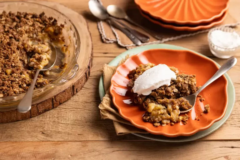 Receita de Crumble de banana com chocolate branco