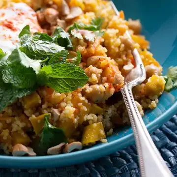 Cuscuz marroquino com legumes a jato
