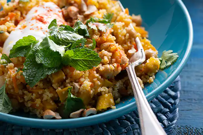 Cuscuz marroquino com legumes a jato