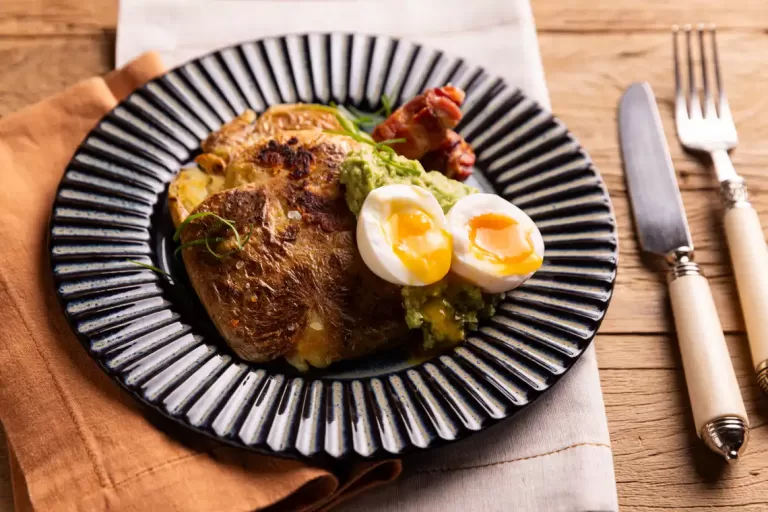 Receita de Disco de batata crocante com ovo e bacon