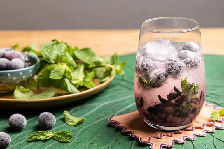 Receita de Drinque de uva com hortelã (sem álcool)