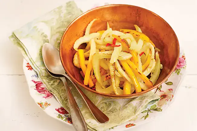 Receita de Erva-doce salteada com pimentão