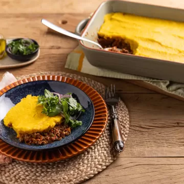 Escondidinho de carne e polenta com abóbora
